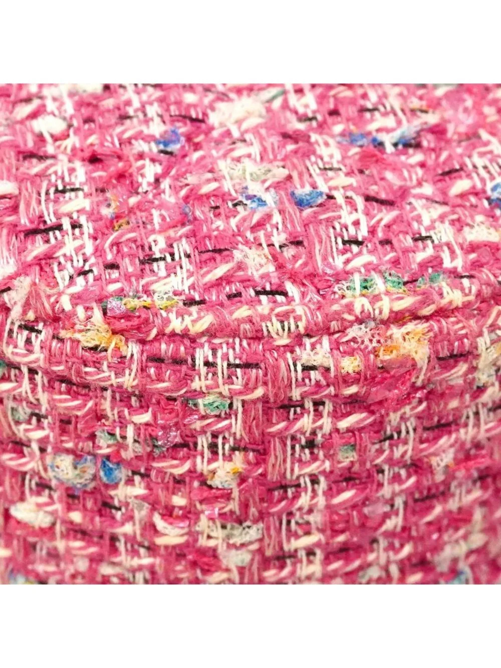 Chanel Shoulder Bag Quilted Tweed Pink Champagne Gold